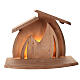 "Rudolf" Nativity of 12 cm with "Altea" stable, Val Gardena wooden Nativity Scene with LED s7