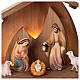 Crèche Nativité Rudolf avec cabane Altea 12 cm Val Gardena lumières LED s2