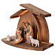 Crèche Nativité Rudolf avec cabane Altea 12 cm Val Gardena lumières LED s4