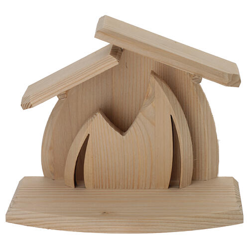 Natural wood Nativity Scene of Val Gardena, "Altea" stable with 7 cm "Aram" Nativity 6