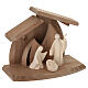 Crèche bois naturel Val Gardena cabane Altea Nativité Aram 7 cm s4