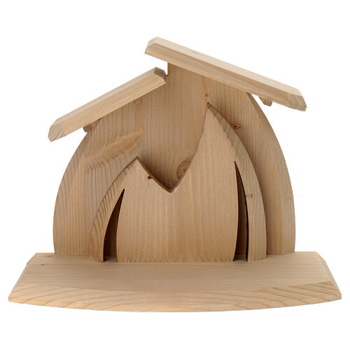 Komplettkrippe, Stall Altea,10 cm Aram-Figurenserie, Holz natur, Grödner Kunsthandwerk 5