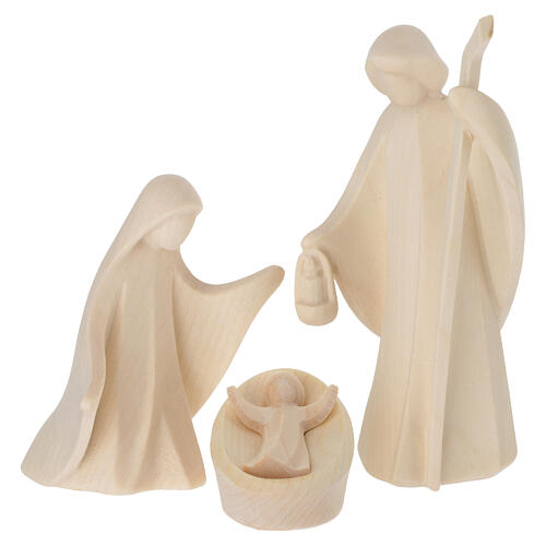 "Altea" Nativity Scene of Val Gardena natural wood with "Aram" Holy Family of 10 cm 2