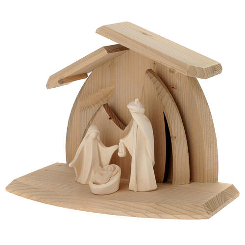 "Altea" Nativity Scene of Val Gardena natural wood with "Aram" Holy Family of 10 cm 3