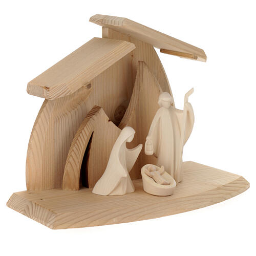 "Altea" Nativity Scene of Val Gardena natural wood with "Aram" Holy Family of 10 cm 4