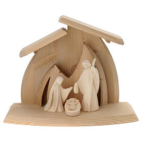 Altea nativity Holy Family in natural wood Valgardena nativity Aram h 10 cm