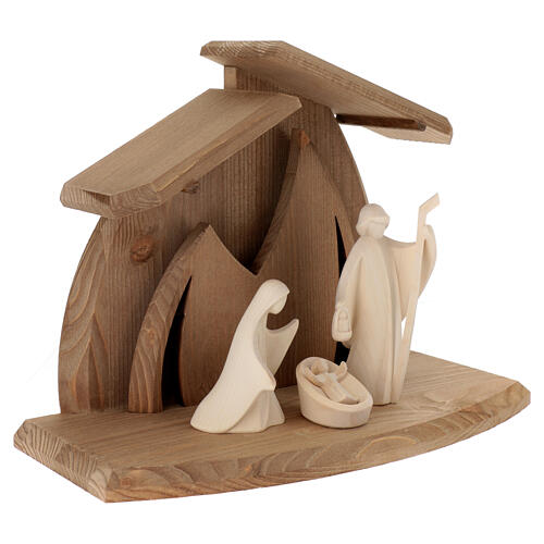 Komplettkrippe, Stall Altea,13 cm Aram-Figurenserie, Holz lasiert/natur, Grödner Kunsthandwerk 4