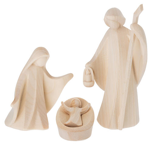 Val Gardena Nativity Scene with "Aram" Holy Family of 13 cm, natural wood 2