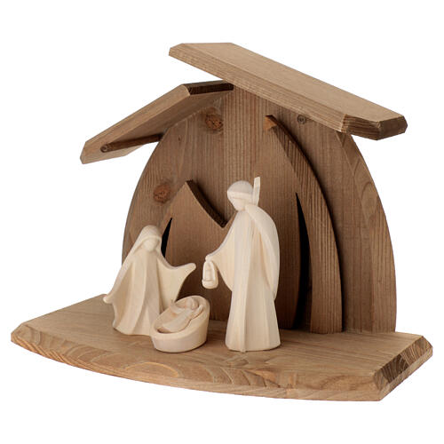 Presepe Val Gardena natività Aram h 13 cm legno naturale 3