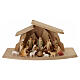 Val Gardena Nativity Scene with Altea stable and Aram figurines of 7 cm, set of 16 painted characters s1