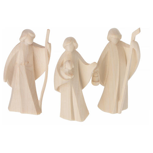 Val Gardena Nativity Scene with Altea stable and 7 cm Aram figurines, set of 16 with natural finish 6