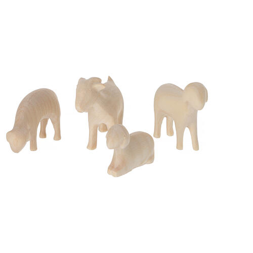 Val Gardena Nativity Scene with Altea stable and 7 cm Aram figurines, set of 16 with natural finish 8