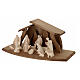 Val Gardena Nativity Scene with Altea stable and 7 cm Aram figurines, set of 16 with natural finish s3