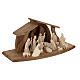 Val Gardena Nativity Scene with Altea stable and 7 cm Aram figurines, set of 16 with natural finish s5