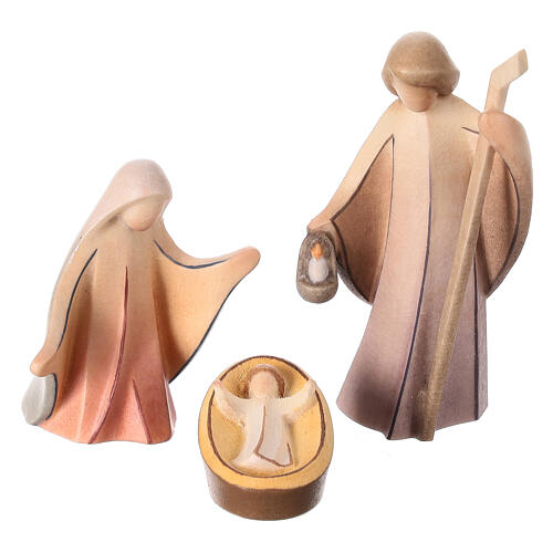 Painted Val Gardena Nativity Scene "Altea" with 7 cm "Aram" characters, set of 16 pieces, LED light 2