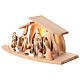 Painted Val Gardena Nativity Scene "Altea" with 7 cm "Aram" characters, set of 16 pieces, LED light s3