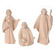 Val Gardena Nativity Scene "Altea" with 7 cm "Aram" characters, set of 16 pieces, LED light, natural wood s6