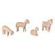 Val Gardena Nativity Scene "Altea" with 7 cm "Aram" characters, set of 16 pieces, LED light, natural wood s10