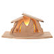 Crèche Aram 16 pcs Val Gardena 7 cm avec cabane Altea bois naturel LED s11