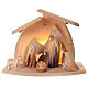 Val Gardena Nativity Scene "Altea" with 6 painted characters "Aram" of 13 cm and LED light s1