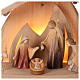 Val Gardena Nativity Scene "Altea" with 6 painted characters "Aram" of 13 cm and LED light s2