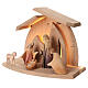 Val Gardena Nativity Scene "Altea" with 6 painted characters "Aram" of 13 cm and LED light s4