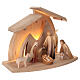 Val Gardena Nativity Scene "Altea" with 6 painted characters "Aram" of 13 cm and LED light s5