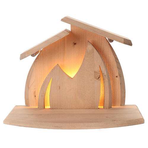 Crèche Altea Val Gardena colorée Nativité Aram 13 cm 6 pcs lumières LED 7