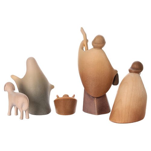 Presepe Altea Val Gardena colorato natività Aram 13 cm LED 6 pezzi 6