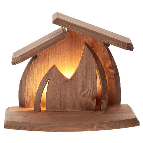 Komplettkrippe, Stall Altea, 7 cm Aram-Figurenserie, 6-teilig, Holz lasiert/koloriert, mit LED-Beleuchtung, Grödner Kunsthandwerk 6