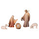 Val Gardena painted Nativity Scene "Altea" with "Aram" characters of 7 cm, LED light s3