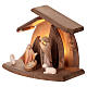 Val Gardena painted Nativity Scene "Altea" with "Aram" characters of 7 cm, LED light s4