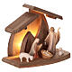 Val Gardena painted Nativity Scene "Altea" with "Aram" characters of 7 cm, LED light s5