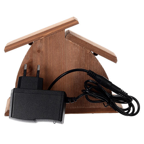 Crèche Val Gardena Altea bois coloré avec Nativité Aram 7 cm lumières LED 7