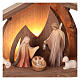 Crèche Val Gardena Altea bois coloré avec Nativité Aram 7 cm lumières LED s2