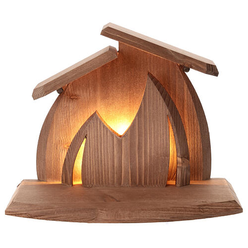 Komplettkrippe, Stall Altea, 10 cm Aram-Figurenserie, 6-teilig, Holz lasiert/koloriert, mit LED-Beleuchtung, Grödner Kunsthandwerk 6