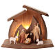 Presepe colorato Val Gardena Altea natività Aram con LED 10 cm s1
