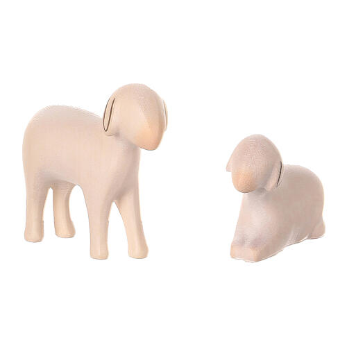 Colored Holy Family Val Gardena Altea Aram with LED 10 cm 5