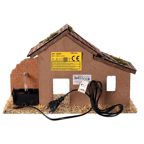 Stable with 10 cm Moranduzzo Nativity Scene and fountain 8