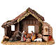 Stable with 10 cm Moranduzzo Nativity Scene and fountain s1