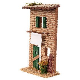 Facade of house with clotheslines 10x20x5 cm nativity scene 6 cm