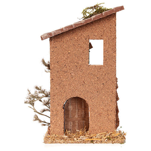 Facade of house with tree 10x20x5 cm 6 cm nativity scene 4