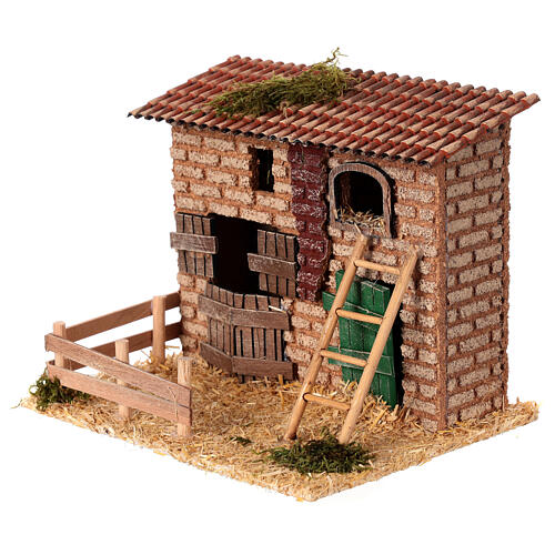 Farm with fence, 20x15x15 cm, for 6 cm Nativity Scene 2