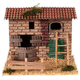 Farm house with fence 20x15x15 cm nativity scene 6 cm