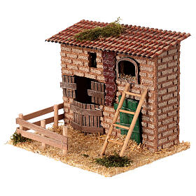 Farm house with fence 20x15x15 cm nativity scene 6 cm