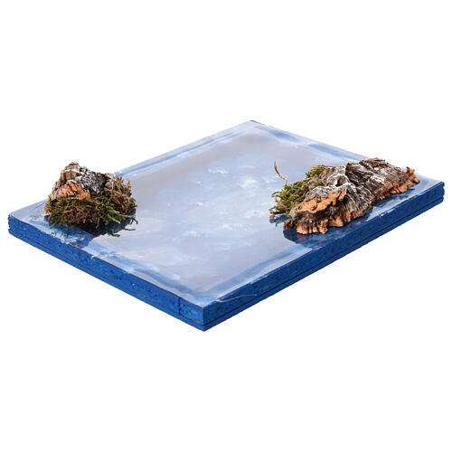 Meeresstück mit Felsen und Algen – 15 × 20 cm, FSC, Krippenzubehör 3