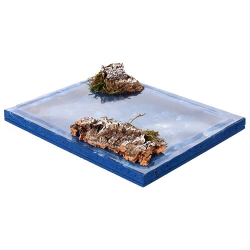 Meeresstück mit Felsen und Algen – 15 × 20 cm, FSC, Krippenzubehör 4