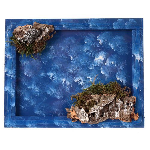 Portion de mer : mer ouverte avec rochers 15x20 cm 2