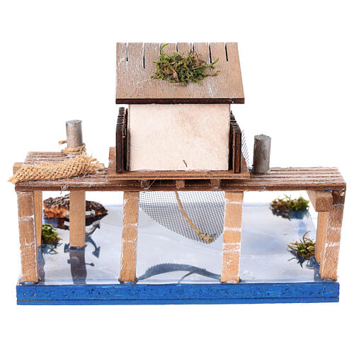 Tratto di mare: Trabocco con tratto di mare 20X15X15 cm presepe 6 cm 6