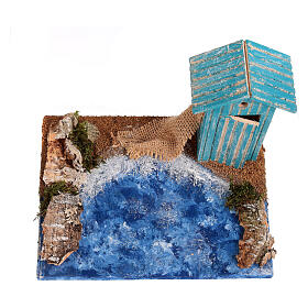 Trecho de mar: cabine de praia com mar 20x15x15 cm presépio 6 cm